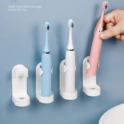 Elegant Wall-Mounted Electric Toothbrush Organizer holding an Electric Toothbrush securely on the wall