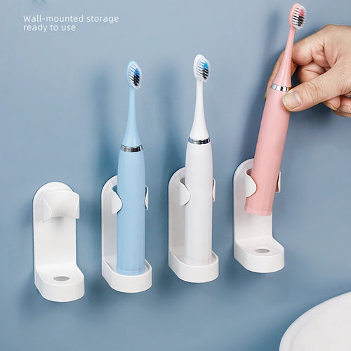 Elegant Wall-Mounted Electric Toothbrush Organizer holding an Electric Toothbrush securely on the wall
