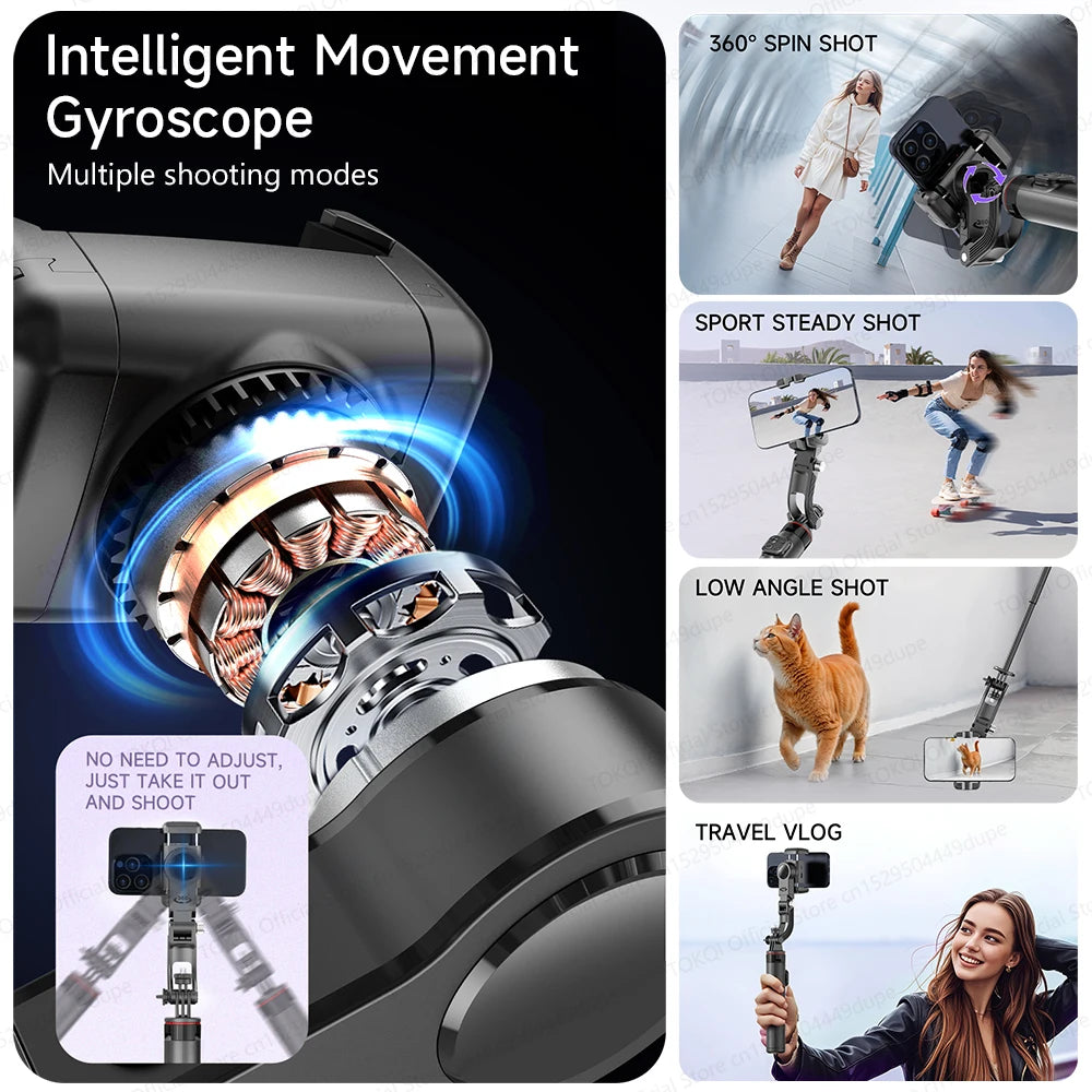 Premium 360° Face Tracking Gimbal for Mobile & Camera