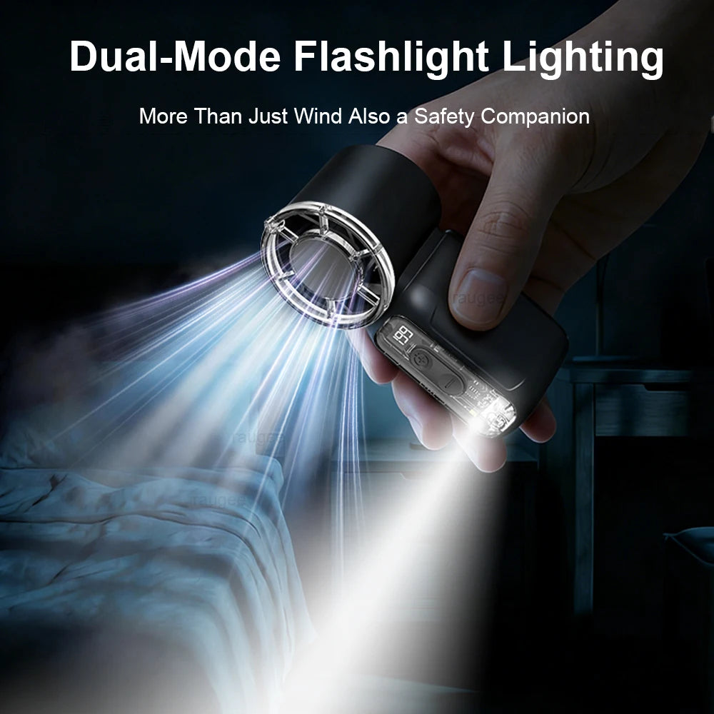 Portable Handheld Mini Fan, Rechargeable USB Personal Cooling Breeze For Travel And Outdoors with dual-mode fan and flashlight lighting for nighttime use
