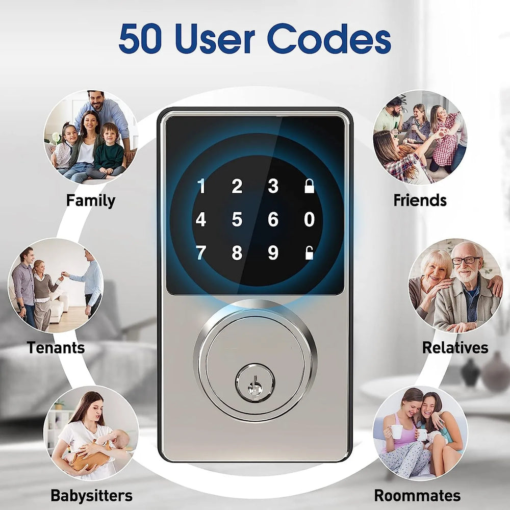 Smart Lock Pro with Keyless Entry supporting up to 50 customizable user access codes
