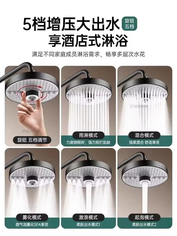 LuxFlow Rainfall Shower Head with gentle rainfall and invigorating massage spray settings