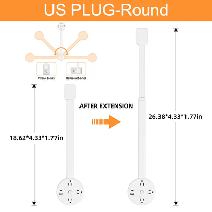 Flexible Power Extender with Rotatable Outlets