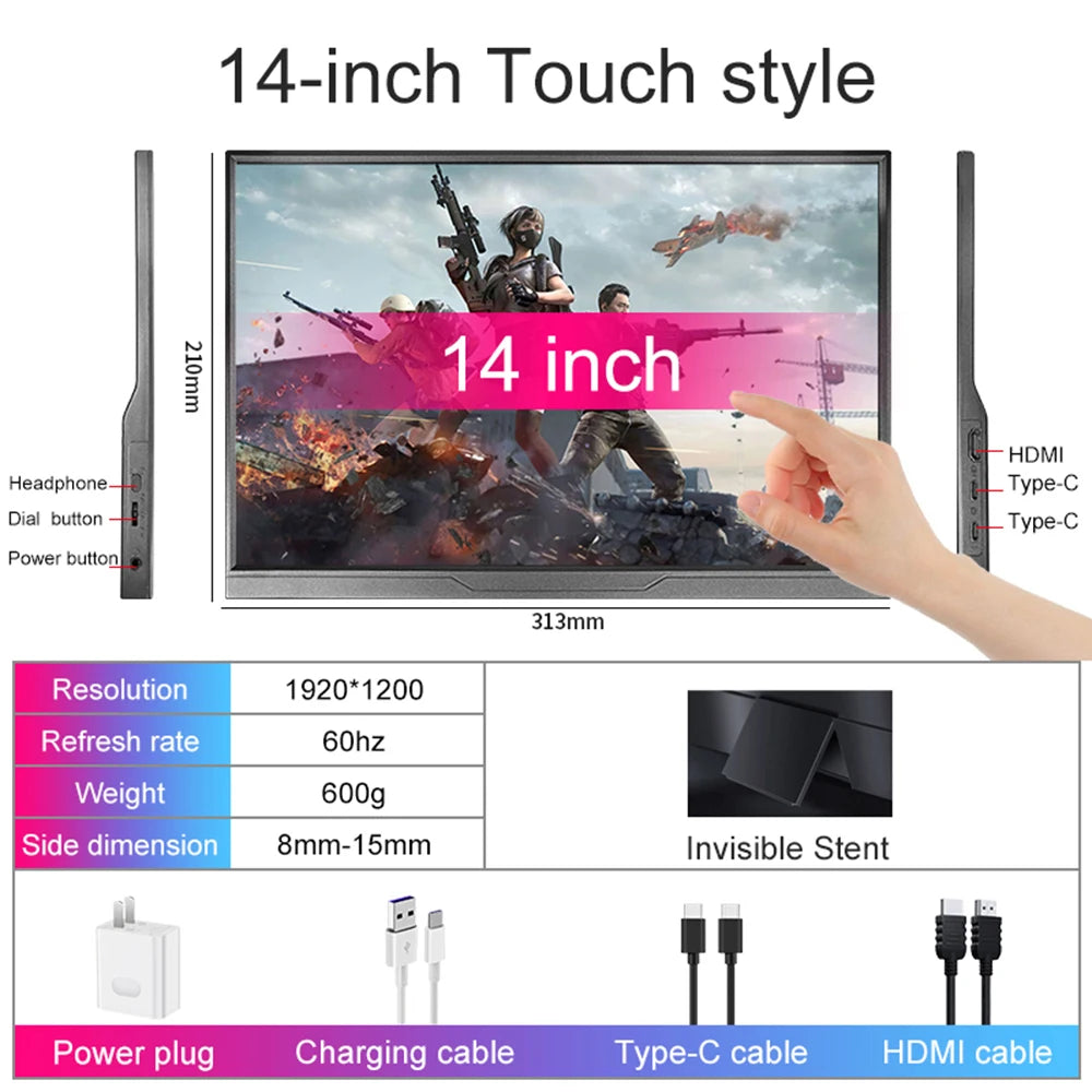 Ultimate Portable Touch Screen Display showing its lightweight, ultra-thin design for easy travel
