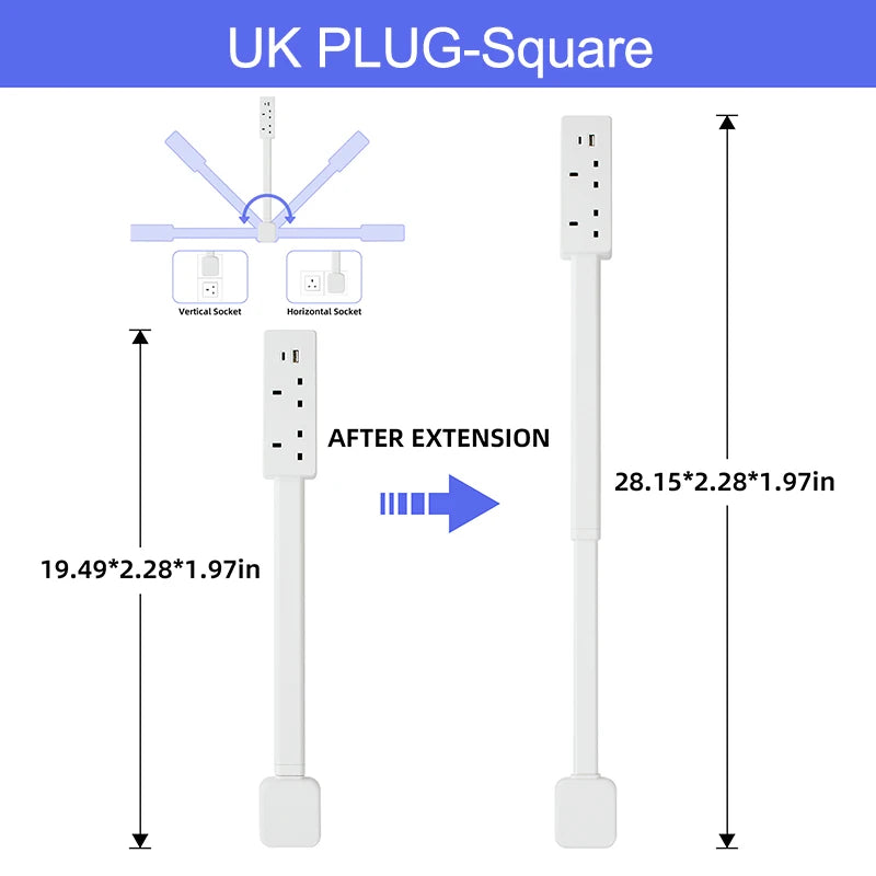 Flexible Power Extender with Rotatable Outlets