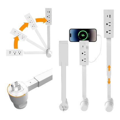 Flexible Power Extender with Rotatable Outlets