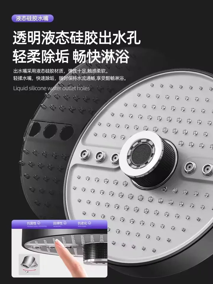 LuxFlow Rainfall Shower Head in durable ABS plastic with corrosion-resistant chrome finish