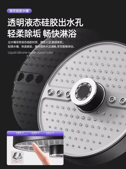 LuxFlow Rainfall Shower Head in durable ABS plastic with corrosion-resistant chrome finish