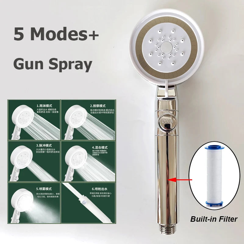 LuxFlow Rainfall Shower Head with contemporary chrome finish and wide rainfall spray