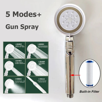 LuxFlow Rainfall Shower Head with contemporary chrome finish and wide rainfall spray