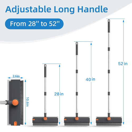 4-In-1 Floor Cleaning Tool With Telescopic Handle, 360° Rotating Brush & Squeegee – adjustable handle for comfortable floor and bathroom cleaning