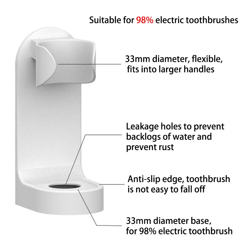 Elegant Wall-Mounted Electric Toothbrush Organizer made from durable ABS plastic for everyday use