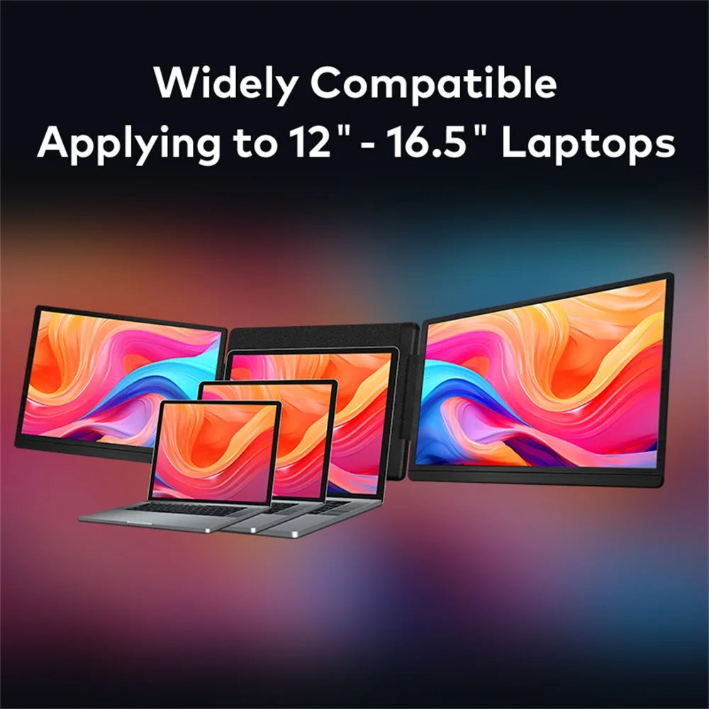 Portable Dual Screen Extender with adjustable swivel design for flexible viewing angles