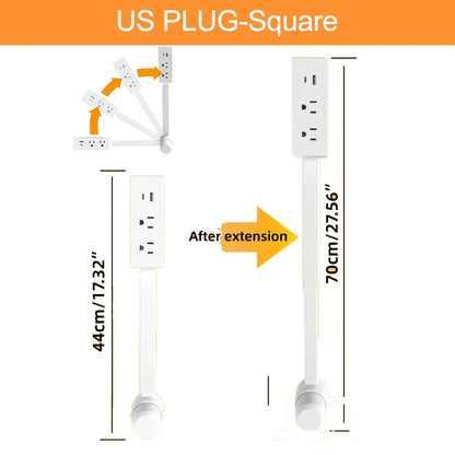 Flexible Power Extender with Rotatable Outlets