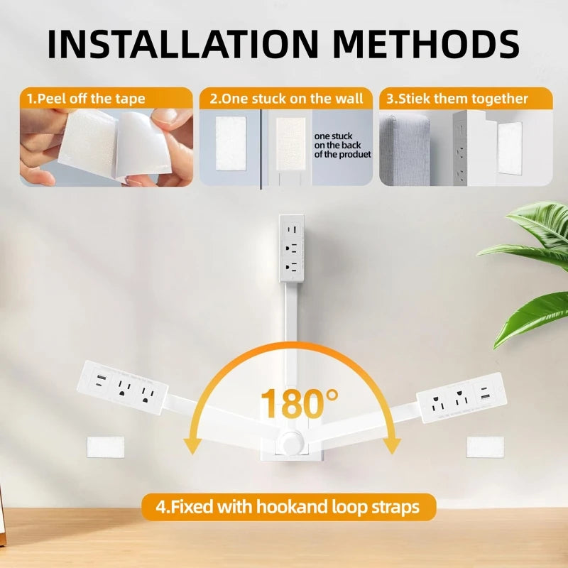 Flexible Power Extender with Rotatable Outlets