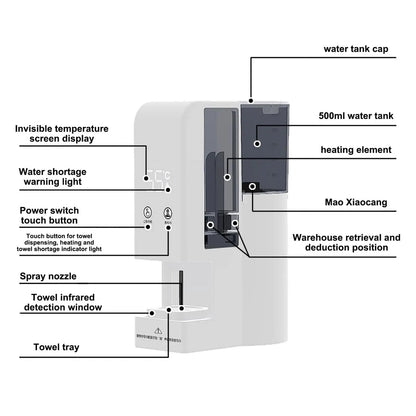 Luxury Quick-Heat Face Towel Dispenser, spa-ready Face Towel Dispenser for salons, hotels, and home skincare