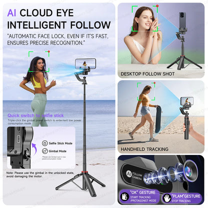 Premium 360° Face Tracking Gimbal for Mobile & Camera