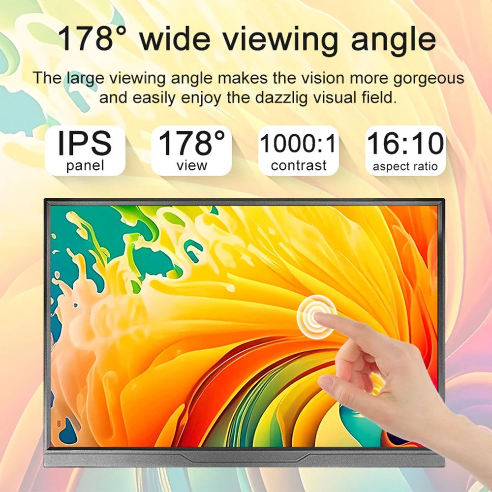 Ultimate Portable Touch Screen Display with HDMI and USB-C connectivity for quick plug-and-play setup