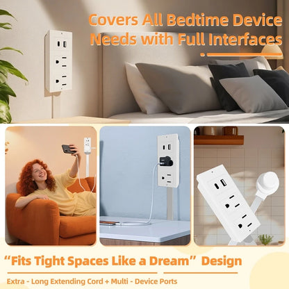Flexible Power Extender with Rotatable Outlets