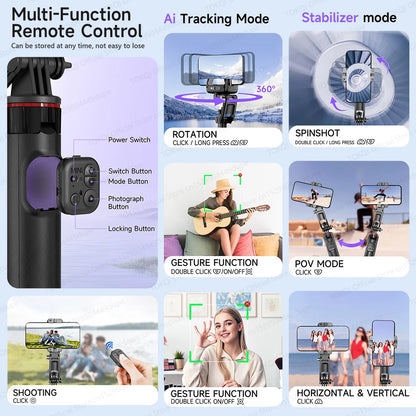Premium 360° Face Tracking Gimbal for Mobile & Camera