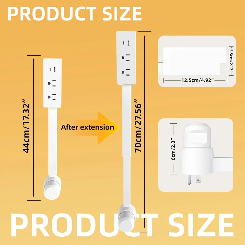 Flexible Power Extender with Rotatable Outlets
