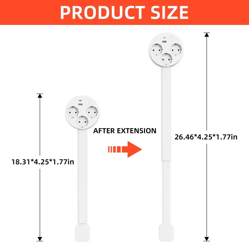 Flexible Power Extender with Rotatable Outlets